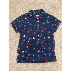 Aeroline Fitness Gear Boys' Baseball Print Dri-Fit Polo, S